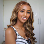 HairHive M-cap Body Wave 4/27 Highlight Color Pre Cut 9x6 Lace Wear Go Glueless Wigs Invisible Knots With Pre-Plucked Hairline