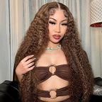 HairHive M-cap Kinky Curly 4/27 Highlight Pre Cut 9x6 Lace Wear Go Glueless Wigs Invisible Knots Human Hair Wig