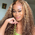 HairHive M-cap Kinky Curly 4/27 Highlight Pre Cut 9x6 Lace Wear Go Glueless Wigs Invisible Knots Human Hair Wig