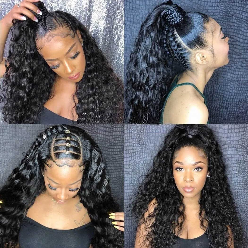 360 Lace Front Wigs Water Wave Human Hair Wigs Best Wigs for Ponytail