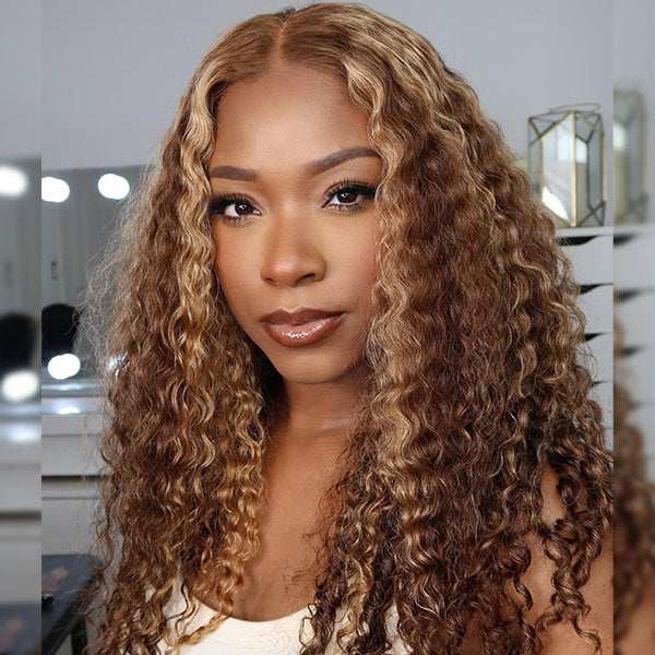 HairHive M-cap 4/27 Highlight Water Wave Pre Cut 9x6 Lace Wear Go Glueless Wigs Invisible Knots Giving Scalp