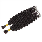 Unprocessed Deep Wave Bulk Human Hair Natural Color No Weft Boho Hair For Braiding 1/3/5 Packs