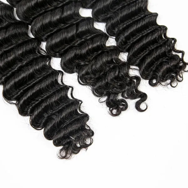 Unprocessed Deep Wave Bulk Human Hair Natural Color No Weft Boho Hair For Braiding 1/3/5 Packs