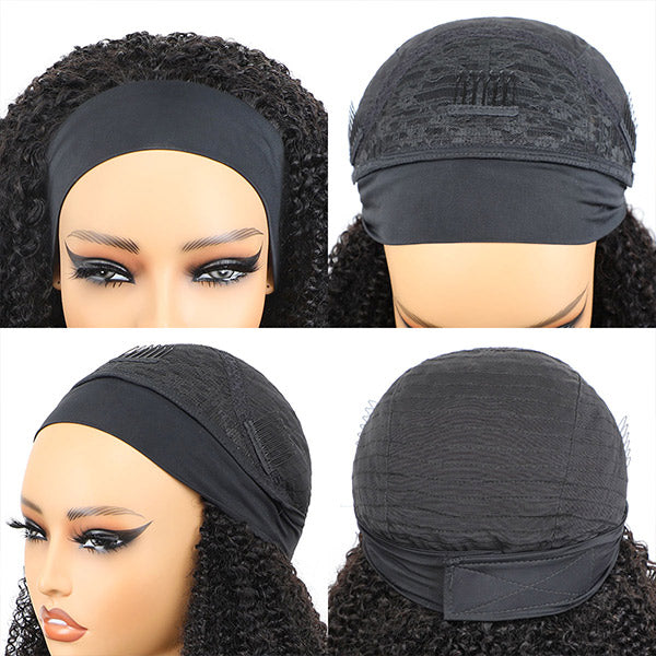 HairHive Natural Loose Deep Headband Wig Easy Slip-On Style 100% Human Hair Wig