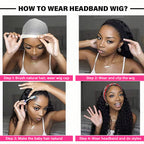 HairHive Natural Loose Deep Headband Wig Easy Slip-On Style 100% Human Hair Wig