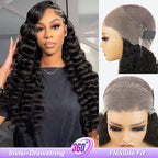 HairHive Loose Deep Invisi-Drawstring 360 Lace Glueless Wig Bleached Knots Human Hair Wig