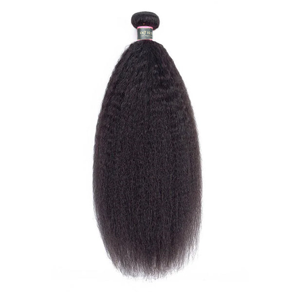 9A Kinky Straight Human Hair 4 Bundles Natural Black