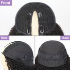 Kinky Curly V Part Wig No Leave Out Thin Part Glueless Wigs Human Hair Wig