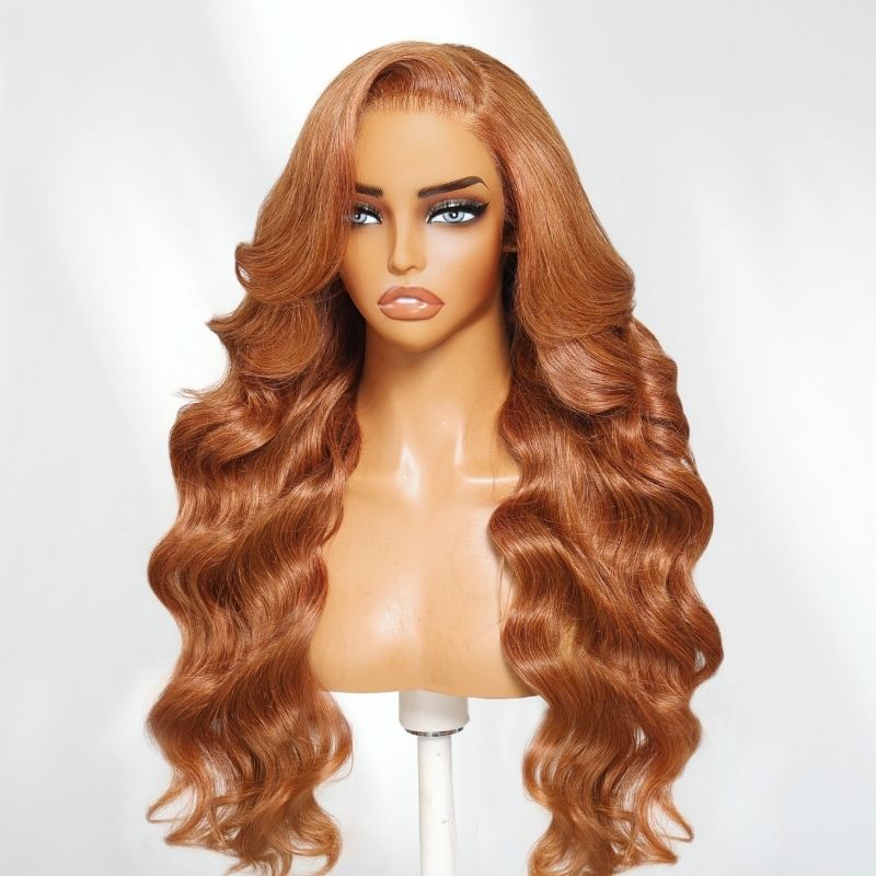 Sunber 13x4 Pre Everything Copper Brown Side-Parted Face-Framing Curls Lace Frontal Wig With Invisi Drawstring Flash Sale
