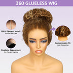 HairHive Straight Highlight Ombre 4/27 Wear Go Glueless Wig 360 Pre-cut Lace Wig