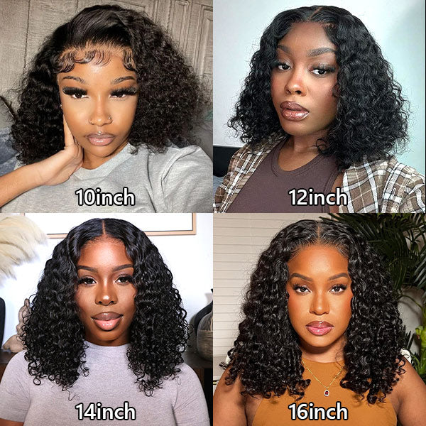 HairHive Wear Go Wigs Water Wave Hair Pre Cut 7x5 HD Lace Closure Short Bob Glueless Wig