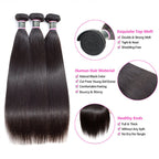 Straight Hair Unprocessed Virgin Human Hair Bundles 1/3/4 Pcs