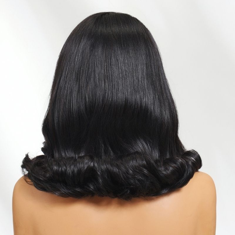 Sunber 13x4 Pre Everything Glossy Shoulder-Length Bob Lace Frontal Wig With Soft Vintage-Inspired Waves Flash Sale