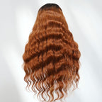 Sunber 13x4 Lace Reddish Ginger Copper Brown Soft Loose Wave Beachy Curls Pre Everything Lace Frontal Wig With Invisi Drawstring