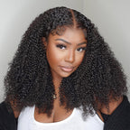 24h Shipping | Kinky Curly Wear Go Wigs 7x5 HD Lace Pre Cut Lace Closure Glueless Wigs With Bleached Knots
