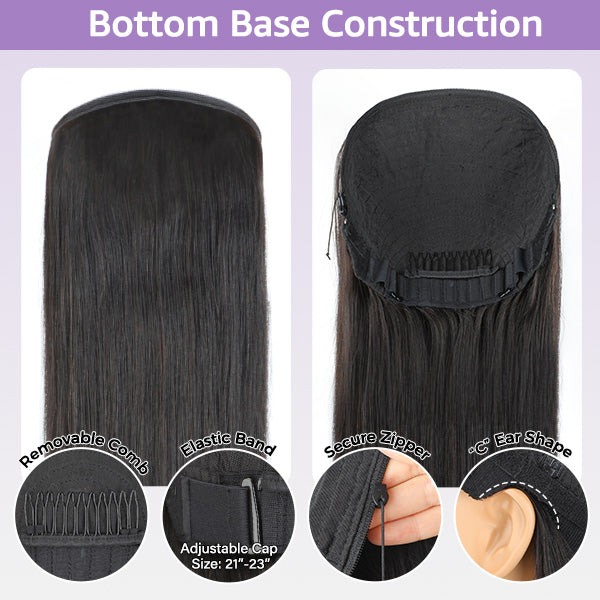 24h Shipping | HairHive Block Wig Straight Hair Bleached Knots Wig With Optional Replaceable Zip Lace Tops