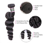Loose Wave Human Hair 4 Bundles with 4*4 Lace Clsoure Natural Black