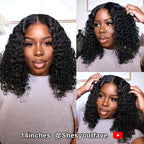 Subscribers-Only Water Wave Bob Wig 100% Glueless Wear Go Wig Pre-cut 7x5 HD Lace With Elastic Drawstring