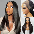 Sunber 13x4 HD Real Scalp™ Layer Cut Straight Lace Frontal Human Hair Wig with Invisi Drawstring