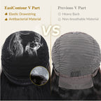 Sunber 180% Density Kinky Curly V Part With Elastic Drawstring No Lace No Glue Affordable Wig