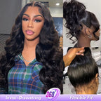 HairHive Loose Wave Bleached Knots Invisi-Drawstring 360 Lace Glueless Wig With Pre-plucked Natural Hairline