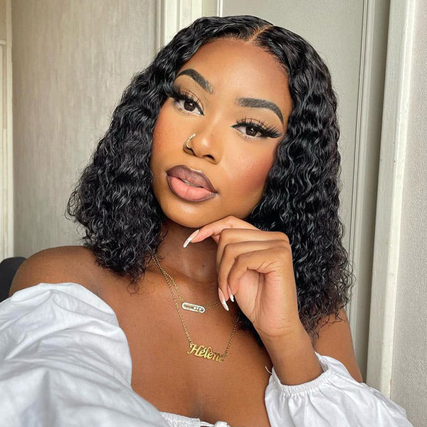 Pre-Plucked Water Wave Short Bob Wigs 13x4 13x6 4x4 HD Lace Frontal Wig 100% Human Hair Wig