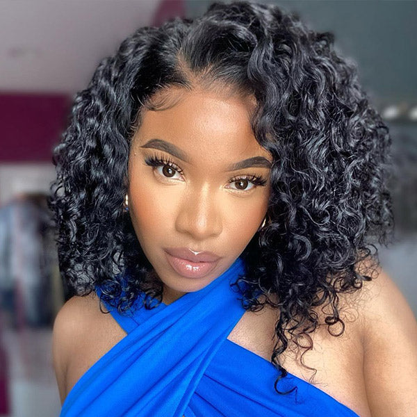 Pre-Plucked Water Wave Short Bob Wigs 13x4 13x6 4x4 HD Lace Frontal Wig 100% Human Hair Wig