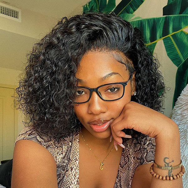 Pre-Plucked Water Wave Short Bob Wigs 13x4 13x6 4x4 HD Lace Frontal Wig 100% Human Hair Wig