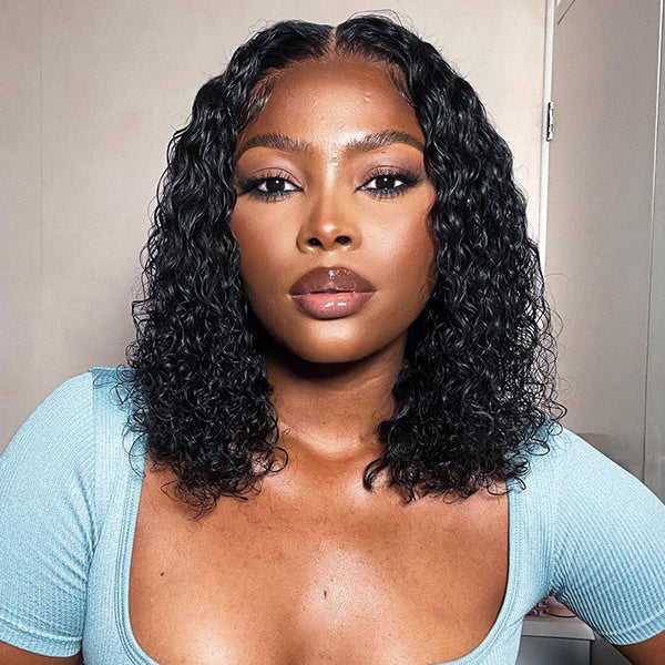 Pre-Plucked Water Wave Short Bob Wigs 13x4 13x6 4x4 HD Lace Frontal Wig 100% Human Hair Wig