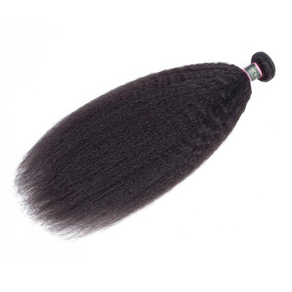 9A Kinky Straight Human Hair 4 Bundles Natural Black