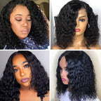 Pre-Plucked Water Wave Short Bob Wigs 13x4 13x6 4x4 HD Lace Frontal Wig 100% Human Hair Wig