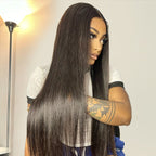 HairHive Silky Straight Easy Wear Go Glueless Wigs Pre Cut 7x5 HD Lace Closure Wigs Beginner Friendly