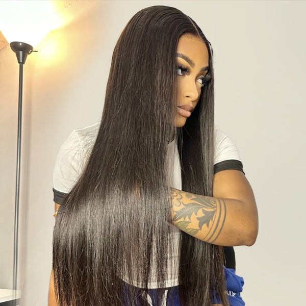 HairHive Silky Straight Easy Wear Go Glueless Wigs Pre Cut 7x5 HD Lace Closure Wigs Beginner Friendly