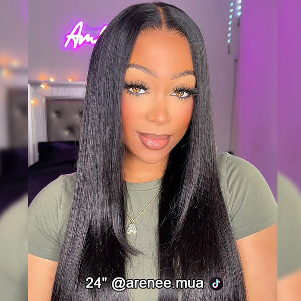 HairHive Silky Straight Easy Wear Go Glueless Wigs Pre Cut 7x5 HD Lace Closure Wigs Beginner Friendly