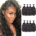 9A Natural Wave Human Hair 4 Bundles Natural Black