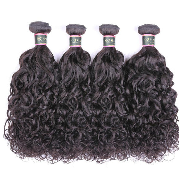 9A Natural Wave Human Hair 4 Bundles Natural Black