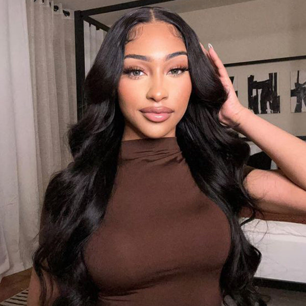 HairHive Body Wave Hair Wear & Go Glueless Wigs 7x5 Pre Cut HD Lace Closure Wigs With Pre Plucked Nautral Hairline