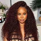 Subscribers-Only Kinky Curly Reddish Brown Wear Go Wig Pre-cut 7x5 Lace 100% Human Hair