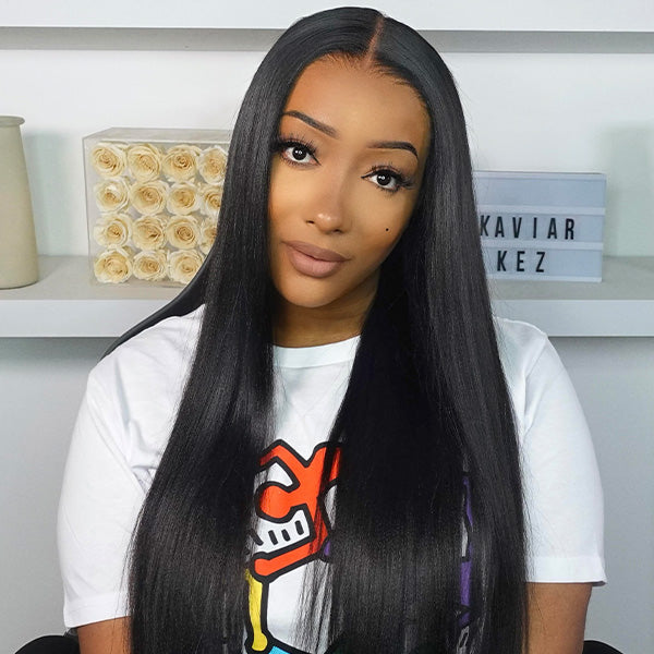 Exclusive Flash | Straight Hair Pre-Cut 7x5 HD Lace Bleached Knots Wear Go Glueless Wig