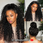 HairHive Water Wave Invisi-Drawstring Flexible Fit 360 Lace Frontal Glueless Wig With Bleached Knots