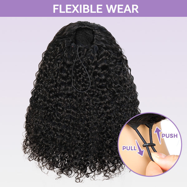 3 In 1 Half Wig | Reddish Brown Kinky Curly Wear Go Half Wig Wear Go Glueless Wig