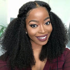 Afro Curly Glueless Wig Bleached Knots Elastic Drawstring 13x4 13x6 HD Lace Frontal Wig With Natural Hairline