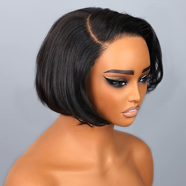 HairHive Straight Blow Out Hair Cut Bob Wig Pre-Cut HD Lace Wear Go Glueless Wig