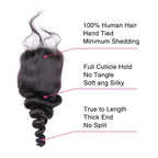 Loose Wave Human Hair 4 Bundles with 4*4 Lace Clsoure Natural Black