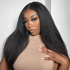 BOGO Kinky Straight Glueless Wear Go Wig Pre-cut 7x5 HD Lace Closure Wig