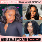 Wholesale Package | Pre Cut 7x5 HD Lace Wear Go Glueless Wigs Pre-Bleached Short Bob Wigs