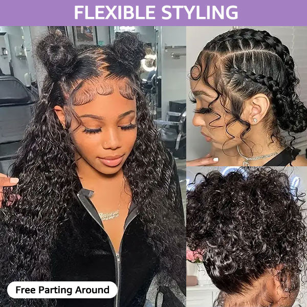 HairHive Deep Wave Invisi-Drawstring 360 Lace Glueless Wig Bleached Knots Wear Go Wig