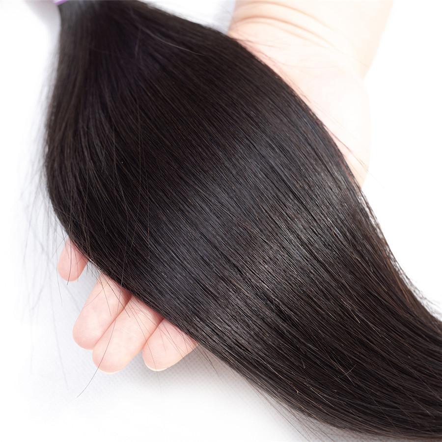 4 Bundles Straight Human Virgin Hair Natural Black