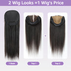 24h Shipping | HairHive Block Wig Straight Hair Bleached Knots Wig With Optional Replaceable Zip Lace Tops