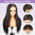24h Shipping | TikTok Viral Straight Wear Go Glueless Wigs 7X5 Pre-Cut HD Lace Wigs With Pre Plucked Nautral Hairline